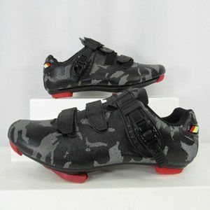 Speed Cycling Bicycle Road Bike Shoes Size 43 Black Gray Camo Camouflage